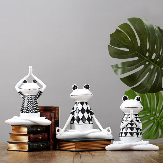 Interior Yoga Frog Figurines Meditation For Living Room, Bedroom, And Office